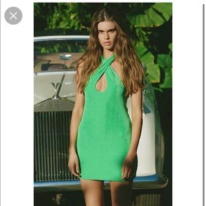 WithJean Lena Dress Green Halter